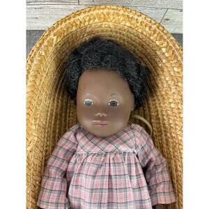 SASHA DOLL BABY Cara African American Girl Pink Plaid Dress Basket Set